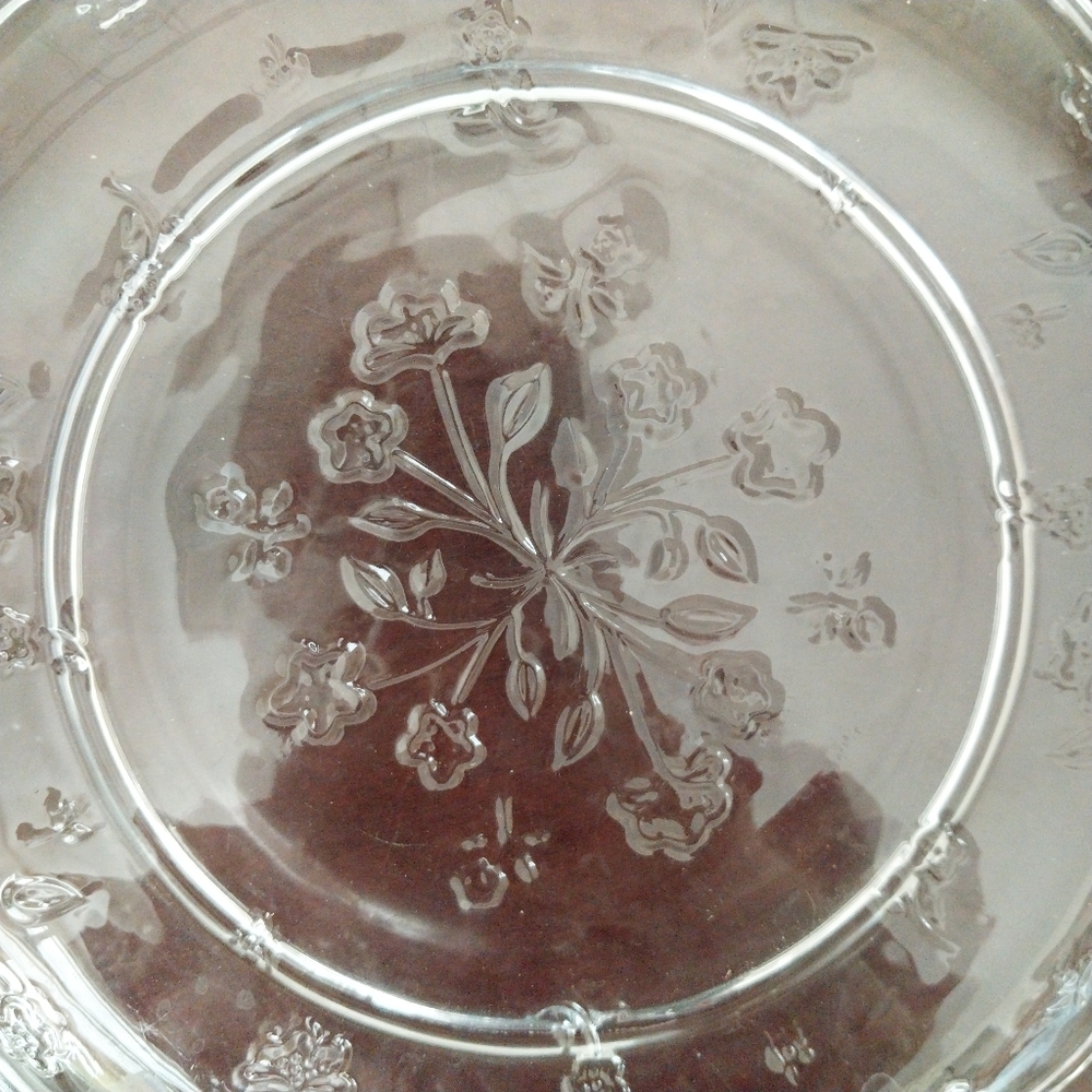 Vintage Anchor Hocking Savannah Cheese and Cracker Plate Floral Serving Platter - Picture 6 of 13